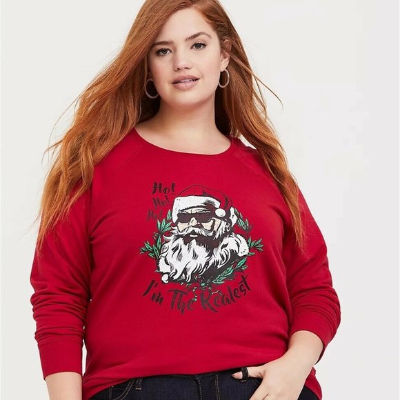 Torrid Fleece Santa Holiday Sweatshirt HW9162c - Picture 3 of 8